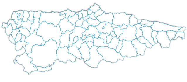 Mapa de la concejos de Asturias